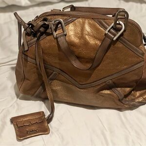 Chloe Gold and Brown Crossbody Bag